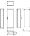 Dulap înseriabil 1 uşă IP55 H=1800 L=600 A=400 mm