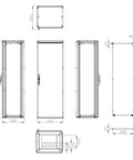 Dulap înseriabil 1 uşă IP55 H=1800 L=600 A=500 mm