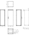 Dulap înseriabil 1 uşă IP55 H=1800 L=600 A=600 mm