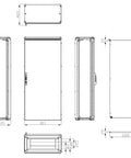 Dulap înseriabil 1 uşă IP55 H=1800 L=800 A=400 mm