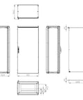 Dulap înseriabil 1 uşă IP55 H=1800 L=800 A=500 mm