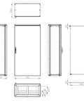 Dulap înseriabil 1 uşă IP55 H=2000 L=1000 A=500 mm