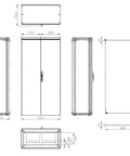 Dulap înseriabil 2 uşă IP54 H=2000 L=1000 A=500 mm