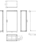 Dulap înseriabil 1 uşă IP55 H=2000 L=1000 A=600 mm