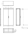 Dulap înseriabil 2 uşă IP54 H=2000 L=1200 A=500 mm