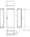 Dulap înseriabil 1 uşă IP55 H=2000 L=800 A=500 mm