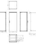 Dulap înseriabil 1 uşă IP55 H=2000 L=800 A=800 mm