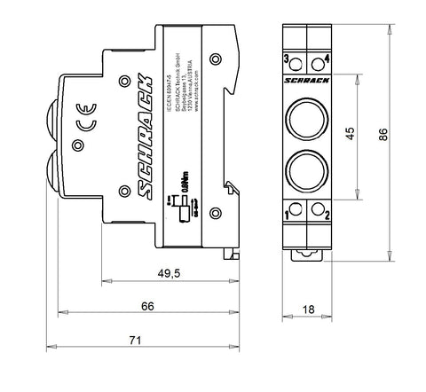 Lampă modulară dublă cu LED, AMPARO, roşu/verde, 230V-AC