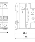 Comutator principal modular 125A, 4-poli