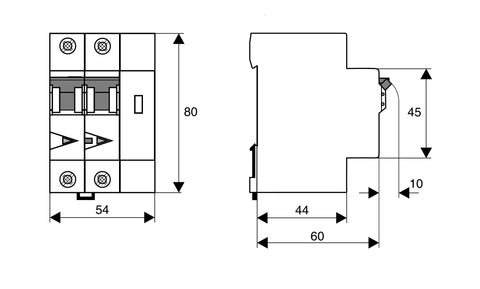 AFDD, seria Lisa, B 25 A, 2 poli, 30 mA, A/cu temp., 10 kA