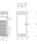 Flush-mounted media enclosure 5-rows - partition wall