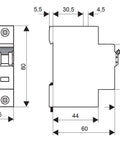 Miniature Circuit Breaker (MCB) DC-B2/2, 40° C, 10kA