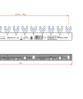 Busbar, 1xRCCB 4-pole, 4xSPD, 1xMCB 3+N, 12MW, 10mm2