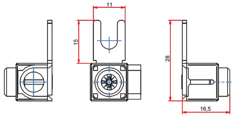 Clema conexiune furca 6-25mm², scurt, perpendicular