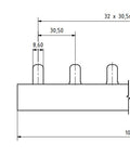Baretă cu lamele de contact, 35 mm², 1m, Pas=30,5mm