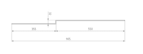 Bară de cupru 30x5mm ambutisat, 355+550mm