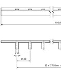 Baretă 1 pol cu lamele, 16mm², cu pas de 27mm, DO, 1m