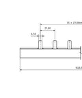 Baretă 3 poli cu lamele 16 mm², pas de 27mm, 1m