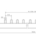 Baretă 4 poli cu lamele 35 mm², pas de 27mm, 1m,