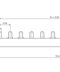 Baretă 4 poli cu lamele 35 mm², pas de 27mm, 12 module
