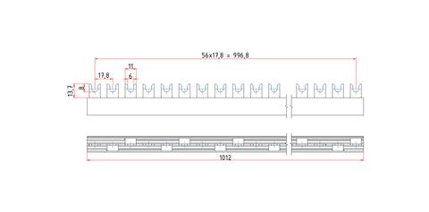 C-Busbar 3-pole..break-out, 16mm²