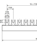 Baretă cu contacte furcă 10 mm?, 3P, L1/L2/L3,1m