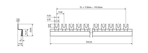 Bara colectoare cu contacte furca 10mm?