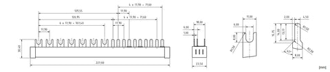 Baretă pt. diferențial 4P + 1 Sig Aut 3P + 5 Sig Aut 1P+N