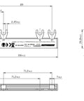 Busbar, 2-pole, L3, 1xRCCB 4-pole to 1xRCBO 1+N, 6MW, 10mm²
