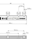 Busbar, 2-pole, L2, 1xRCCB 4-pole to 1xRCBO 1+N, 6MW, 10mm²