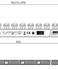 Busbar fork 2-pole, 16mm², 1m