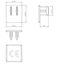 Busbar end- cap 3-pole, 16mm²