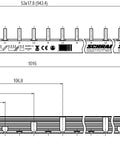 Busbar Pin Version L1/N/L2/N/L3/N, 4-pole, 16mm², 1m