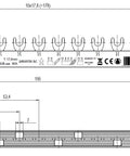 Busbar, 1x RCCB 4-pole, 8x MCB 1-pole, 11 MW, 10 mm²