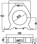 Transformator pentru releu diferențial tip A, diametru 35mm