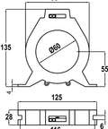 Transformator pentru releu diferențial tip A, diametru 60mm