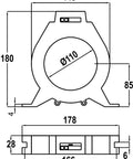 Transformator pentru releu diferențial tip A, diametru 110mm