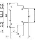 Comutator modular 0-1, 1NO, 16A