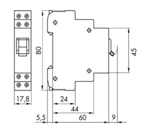 Comutator alternativ modular 1-0-2, 2p, 16A