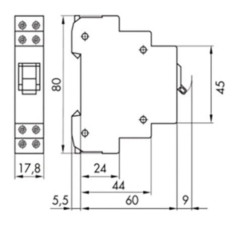 Comutator de comandă modular, 0-1, 3ND + 1NÎ, 16A