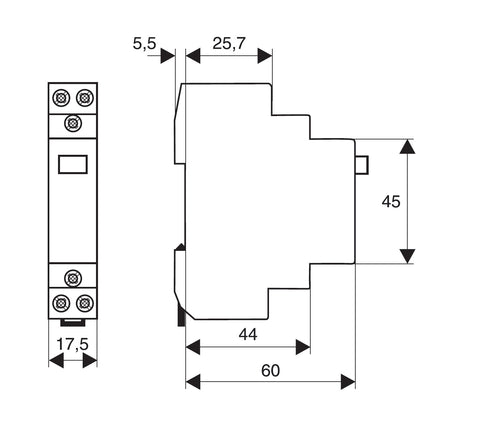 Buton modular cu reţinere 1ND+1NI 16A