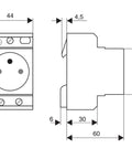Priză modulară SCHUKO, 2P+N, 16A cu contact de prot. central