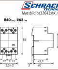 Contactor modular 63A 4NÎ 24Vac, 3UH (module)