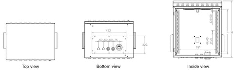 Dulap de perete usa metal,IP55 Outdoor,H713 W600 D450,19"12U