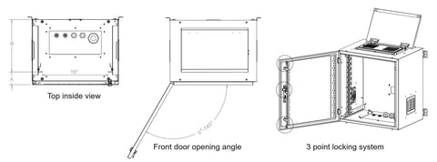 Dulap de perete usa sticla,IP55 Indoor,H841 W600 D450,19"16U