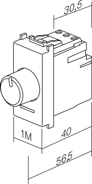 Insert dimmer cu buton rotativ, RLC 0-60W, 1M, negru