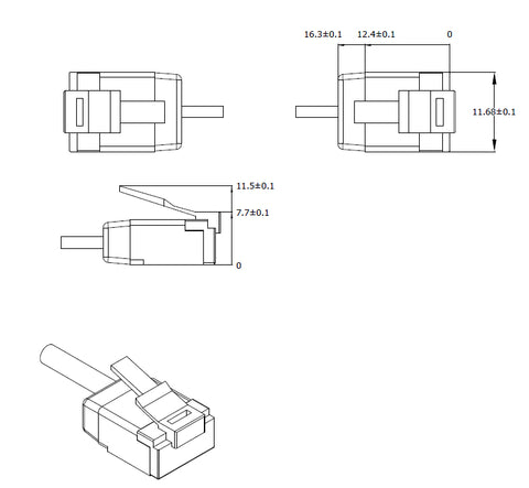 Patchcord SLIM Rotund U/FTP Cat.6a, AWG32, LS0H, gri, 3m