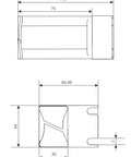 Cable guide 2k 75mm RAL7035 (set are 2pcs.)