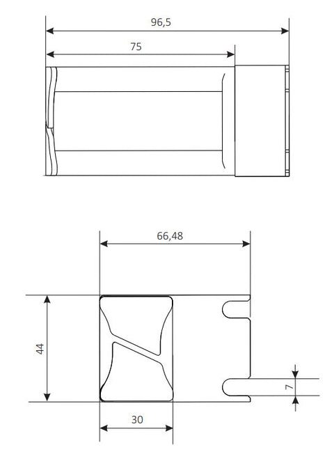 Cable guide 2k 75mm RAL7035 (set are 2pcs.)