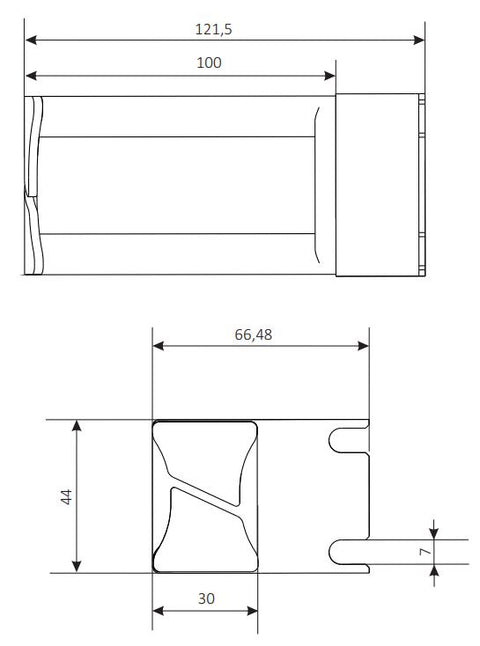 Cable guide 2k 100mm RAL7035 (set are 2pcs.)
